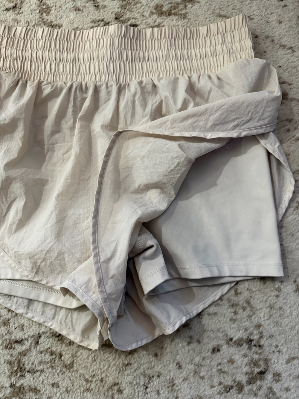 all in motion Light Cream Athletic High-Waist Running Shorts - Picture 2 of 3